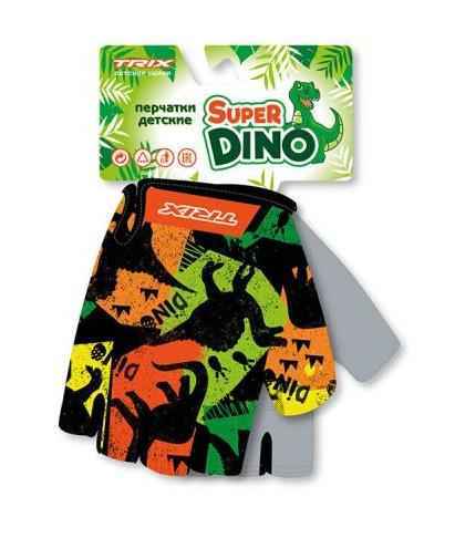 Перчатки TRIX nw  Super Dino детск., 5XS, коротк. пальцы, гелев. вставки, дышащая лайкра/искусств. замша, антискользящие (GL-TX-DINO-5XS-0, 5xs)